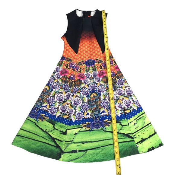 Clover Canyon Dress XS Newgrange Pastures Sleeveless Neoprene Fit Flare - Picture 12 of 12